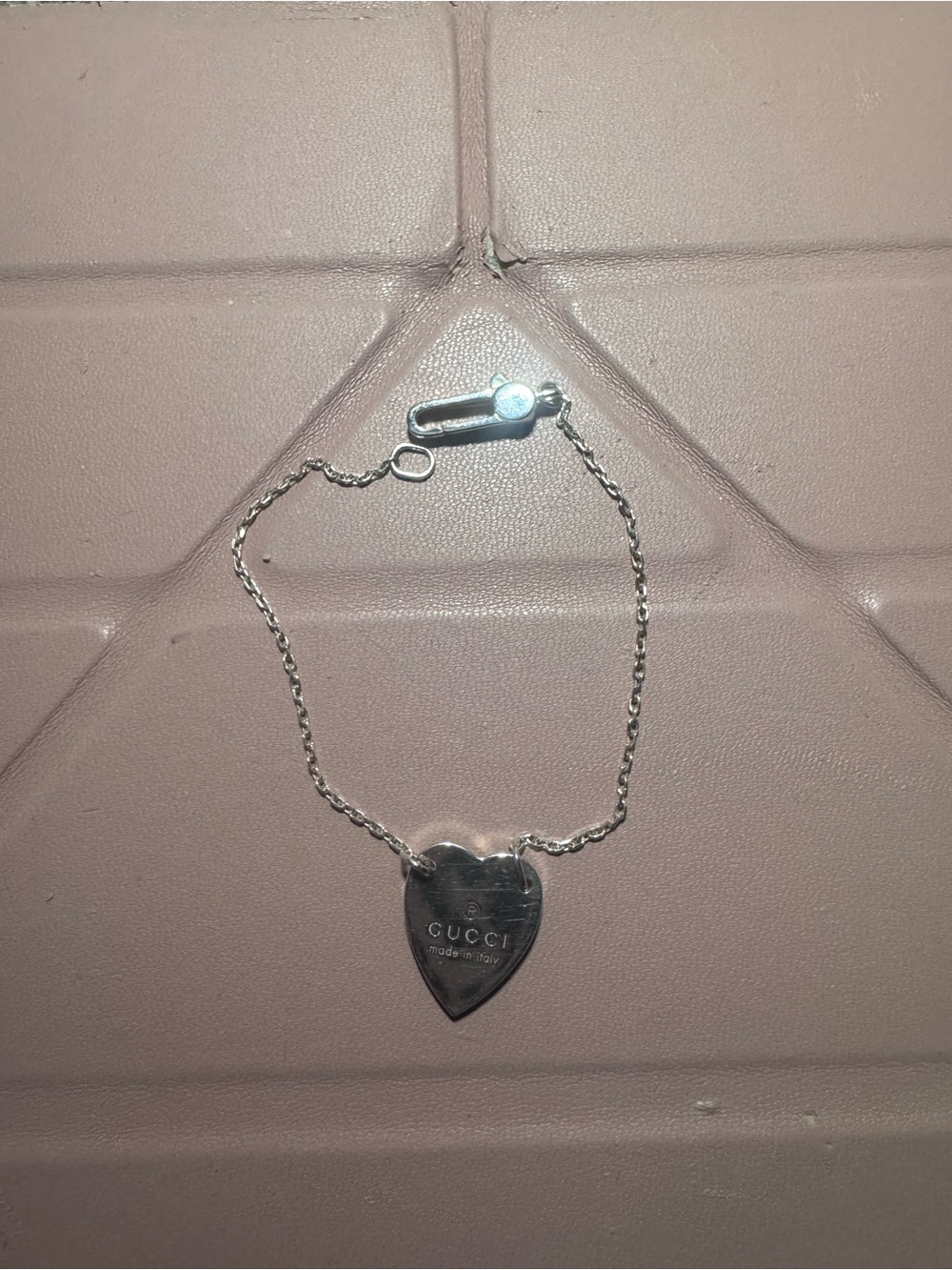 Gucci Silver Heart Pendant Necklace